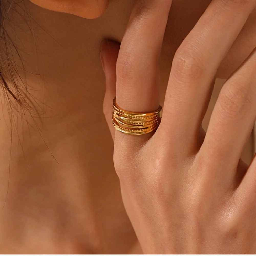 Opener Layers Ring 18k gold plated stainless steel